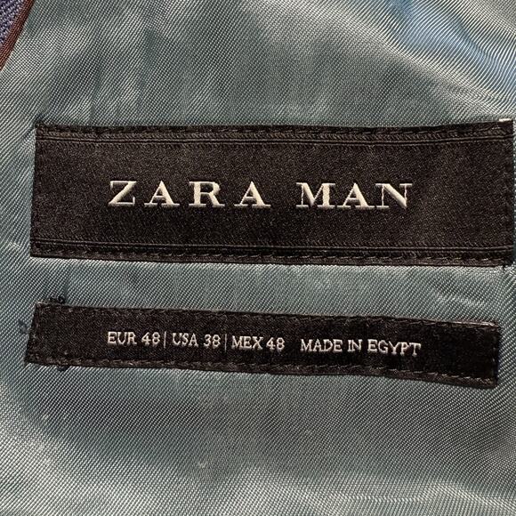 Zara Man Mens Blazer Size 38 Double Button Semi Formal Office Preppy Classic - Picture 10 of 15